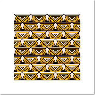 Art Deco Pattern No 76 - Yellow - Vintage Geometric Motif Posters and Art